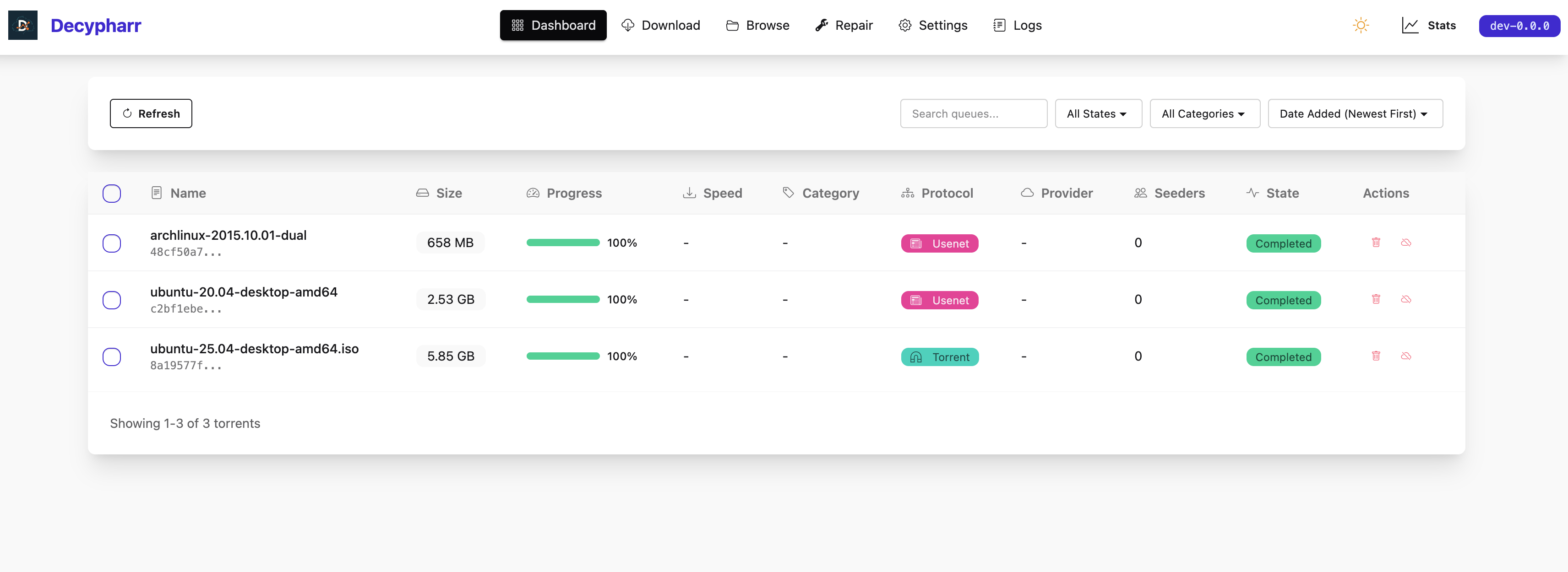 Decypharr landing page preview